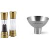 Cole & Mason H332017 Derwent Set di macinapepe e sale (Oro) / Cole & Mason H611928CS Dover Imbuto in acciaio inossidabile | Bundle