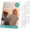 pbf PHOTO BOOTH FRAMES Cornici per cabina fotografica, 15 x 17 cm, espositore in acrilico trasparente, con retro inclinato, verticale, in plastica, con inserti - confezione da 6