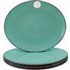 Creatable, 24752 Serie Vintage Nature, Set di 4 stoviglie per 4 persone, piatti da bistecca in porcellana, lavabili in lavastoviglie e microonde, Made in Europe