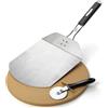 Cuisinart Confezione da 3 pezzi per pizza alla griglia | Set pietra per pizza, pala pieghevole e taglierino | Strumento per barbecue resistente