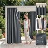 ROOM99 Tenda da esterno con passanti, 155 x 200 cm di larghezza x altezza per esterni, resistente alle intemperie, impermeabile, protezione solare, da giardino, antivento, grigio scuro