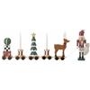 Bloomingville Vadim Decorazione da Tavolo per Natale Come Treno con Personaggi Natalizi Come portacandele Decorativo per un'atmosfera Accogliente, Verde (Babbo Natale)