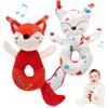 LinStyle Giocattolo Sonaglio Neonati 0 3 6 12 Mesi,Doppia Faccia Giochi Neonato Montessori Sensoriale di Peluche Animali, Giocattoli Morbidi a Sonagli Regalo per Bambini Bambino