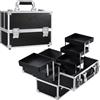 Joligrace Valigetta Trucchi Professionale Valigia Porta Trucchi Taglia Larga Valigia Beauty Case Valigetta Per Cosmetici Organizzatore Trucco, 6 Vassoi Chiudibile a Chiave,Nero