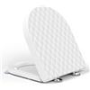 YEAUPE PRO Tavoletta WC D Forma, Copriwater con Maniglia, Sedile WC Chiusura Ammortizzata con Sgancio Rapido a un Pulsante, Con Maniglia, Modello di installazione allegato, Bianco, 43,5*36,2*5,1 CM