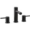 Moen Two Handle Widespread Contemporary Modern Matte Black Bathroom Sink Faucet with Drain Kit Perfect for Countertop and Wide Spread Bath Setup, T6193BL