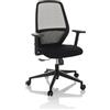 HJH Office Sedia da scrivania CARLOW I Tessuto/Mesh Nero, sedia girevole ergonomica con supporto lombare, 820029