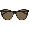 Saint Laurent Occhiali da Sole SL 456 009 Nero/Marrone Donna 57/15/145