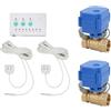 ViaGasaFamido Sensore di Perdite D'acqua con Doppia Valvola e Allarme Acustico per Prevenzione Allagamenti in Casa Rilevatore di Troppo Pieno Chiusura Automatica EU Plug AC100-240V