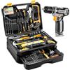 DEKO Cassetta Attrezzi Completa con Trapano Avvitatore Batteria 12V, 238 Pezzi Valigetta con Set Completo di Punte