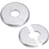 PATIKIL Flangia Divisa a Parete 0,93 (23,5mm), 2Pz ABS Piastra Protezione Autoadesiva Rotonda Fibbie Copritubo Acqua per Cucina Bagno Braccio Tubo Rubinetto Decorazione, Argento