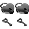 Mozeat Lens 2 piccoli lucchetti a forma di cuore con chiave, in metallo, piccoli lucchetti per diari, per diari, collane, lucchetti per libri