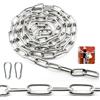 SWTYExt Catena Acciaio Inox Catene 2M 4 mm Catena Delimitazione Catenella Catena Antitaglio per Catena Antifurto Catena Bidoni Recinzione Dell'immondizia Sollevamento