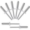 Songella Rivetti Ciechi in Alluminio da 6 x 20 mm Rivetti Pop Rivetti Ciechi a Estremità Aperta con Impugnatura in Alluminio e Mandrino in Acciaio 60 Pezzi (Argento)