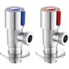 Fhioevt 2 Pezzi Valvola ad Angolo 1/2 Valvola a Triangolo Valvole Angolari In Acciaio Inox Valvola Angolo Valvola Angolare Acqua Calda e Fredda per Bagno, Cucina, Lavandino (Blu, Rosso)