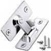 GIONAR Serratura per porta scorrevole a 90 gradi, in acciaio inox, ad angolo retto Hasp Latch con viti, serratura scorrevole in ghisa di precisione per tutte le porte interne ed esterne (argento)