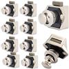 WMLBK 10 pezzi Push Button Catch Door Lock Lock, armadietto in metallo Push Button manopola per camper, roulotte Van Yacht Drawer Cabinet Door (nichel perla)