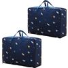 Eclove 2 Pcs Borse Stoccaggio Vestiti Grande Borsa di Stoccaggio con Cerniera 105L Armadio Sottoletto Sacco Piumone Borsa Impermeabile Borse Trasloco per Biancheria da letto Trapunte Cuscini Coperte (B)