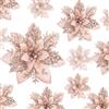 Geosar 36 Pezzi di Fiori Artificiali di Stella di Natale Glitterati Poinsettia di Natale con Clip per Addobbi di Regali e Alberi di Natale, 6 Pollici, 4 Pollici, 3 Pollici (Rosa Oro)