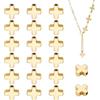 BENECREAT 20 PCS Perle placcato 18K oro reale per gioielli artigianali accessori fai da te colore oro di lunga durata, 8x8x3mm croce