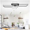 Homefire Lampada da soffitto moderna con ventilatore 94cm - Ventilatore da soffitto con luce, 6 velocità Ventilatori da soffitto a LED con luce, dimmerabile con telecomando e timer per soggiorno