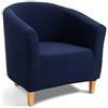 TIANSHU Poltrona Da Cocktail Chesterfield Fodere Coprisedia, Elasticizzato Jacquard Antiscivolo Fodera Per Sedia Da Club Antiscivolo Copripoltrona Rimovibile Universale(Blu Scuro)