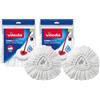 Vileda Easywring e Clean Turbo Classico in Microfibra mop Refill Head, Microfibra, White, Twin Pack