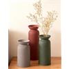 VASETOPIA Set di 3 Vasi in Ceramica, Moderna Minimalismo Fiori Vaso Decorazione per Soggiorno, Camera da Letto, Ufficio (12 Borgogna/Verde/Grigio)