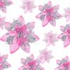 Geosar 36 Pezzi di Fiori Artificiali di Stella di Natale Glitterati Poinsettia di Natale con Clip per Addobbi di Regali e Alberi di Natale, 6 Pollici, 4 Pollici, 3 Pollici (Rosa e Argento)