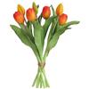 HhBdy 7 Pezzi Tulipani Finti, Tulipani in Lattice Fiori Finti 32 cm Fiori Artificiali Realistici Tocco Realistico Fiore Artificiale per Festa della Mamma Matrimonio Decorazioni da Giardino (Arancione)
