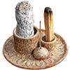 WEGREAT Ciotola per incenso 4 in 1: WEGREAT supporto per coni di incenso, supporto per bastoncini di incenso in ceramica, vassoio raccogli cenere per meditazione, supporto Palo Santo per ogni tipo di incenso