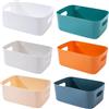 EURXLQ Cestini Portaoggetti Plastica Scatole Organizer con Manici,Contenitori per Armadio,Contenitore Plastica,Organizer Portaoggetti per Cucina Bagno Cosmetici (Multicolore, 20×14.7×7cm/6 Pack)