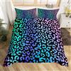 Homemissing Set copripiumino con stampa leopardata con glitter ghepardo e stampa set di biancheria da letto per bambini ragazzi ragazze animali selvatici set copripiumino in microfibra geometrica Ombre biancheri