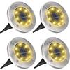 BIAOQINBO Luci Solari Giardino Esterno, Lampade Solare da Giardinos Esterno, Faretti LED Solares Luci Terra Giardino per Vialetto Scala Paesaggio Strade (Bianco Caldo, 4 Pezzi)