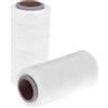 TopHomer 2 rotoli di filo cerato piatto 150D per cucito in pelle, artigianato, rilegatura di libri, riparazione scarpe, 270 m x 1 mm, colore: bianco