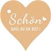 G2PLUS 100 PCS Etichette Regalo,Etichette in Carta Kraft,Etichette di Carta Cuore "SCHÖN DASS DU DA BIST"6x6CM Tag Regalo con Spago,per Natale Compleanno Matrimonio