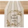 Miuyunya Runner da Tavolo Moderno 33 x 183 Beige Runner Tavola Bianco Crema Righe Esterni Lavabile Estate Tovaglia Antimacchia Rettangolari Decorazione per Interni Vacanze Party Cucina Matrimoni