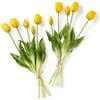 Laelfe Tulipani Finti Tocco Reale, Tulipani Artificiali Realistici in Lattice Bouquet di Fiori Finti per Festa Matrimonio Centrotavola Casa Camera Decorazione (10 Pezzi, Giallo)