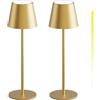 K-Bright 2 pezzi Lampada LED Dimmerabile da tavolo in alluminio Oro