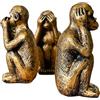 CDXHOME Statue di scimmie sagge - statuette decorative in resina, non sentono e non vedono il male, non parlano del male, decorazione artistica per casa e ufficio