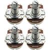 FLEOR 4 Pz A500K B500K Potis full size per il controllo del volume della chitarra Diametro: 24 mm, Lunghezza: 18 mm, Albero lungo zigrinato, diviso