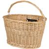 M-WAVE Wicker Basket, Willow with Coating And Black Plate, Size: 380 X 280 X 265 Mm, with QR Bracket for Fitting On The Handle Bar STEM from Dia. 25.0 To 32.0 Mm, Not Usable for Ahead-STEM