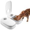 TNSLAND Mangiatoia automatica per animali domestici a 2 pasti, con timer, dispenser di cibo secco e umido, dispenser di cibo per gatti da 700 ml, timer 48 ore, lavabile in lavastoviglie, per gatti e cani di