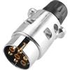 AGRISHOP Spina rimorchio 7 poli maschio metallo,12V metallo spina 7 poli rimorchio,Spina 7 Poli 12v Gancio Traino in alluminio