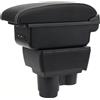 YJYWZH Bracciolo per Dacia Duster 2019-2026 con USB e USB-C | 2 Porte USB e 1 USB-C, Doppio vano portaoggetti, Bracciolo centrale scorrevole, Pelle PU, Base specifica per veicolo