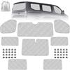 Soekodu Parasole per Parabrezza Camper Compatibile con Ford Transit Custom 2012-2022, Set di 8 Pieghevoli per Protezione Termica Interno con Custodia, 100% Occlusione (8PCS-SWB)