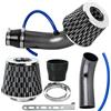 Catekro 76mm Kit Filtro Aria Auto Universale, Filtro Aspirazione Dinamico a Cono Sistema di Aspirazione Fredda ad Alta Potenza 3 Pollici Filtro Sportivo Alto Flusso Lavabile (Nero)