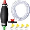 Zyluniy Pompa Manuale Carburante, con Tubo in PVC Resistente ai carburanti 2m incl. Tappo, regolatore, Pompa di travaso con Funzione Vuoto, Pompa Manuale Benzina per Benzina, Diesel, Olio e Acqua