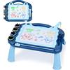 Sarsumir Lavagna Magnetica per Bambini, Lavagnetta Magica Portatile Tavola da Disegno Cancellabile Colori con 4 Francobolli e 1 Penna, Giocattoli Educativi per 3 4 5 Anni Bambini, Blu