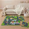 LittleTom Set di 12 tappetini puzzle strada per bambini, 30 x 30 cm, interni ed esterni, auto